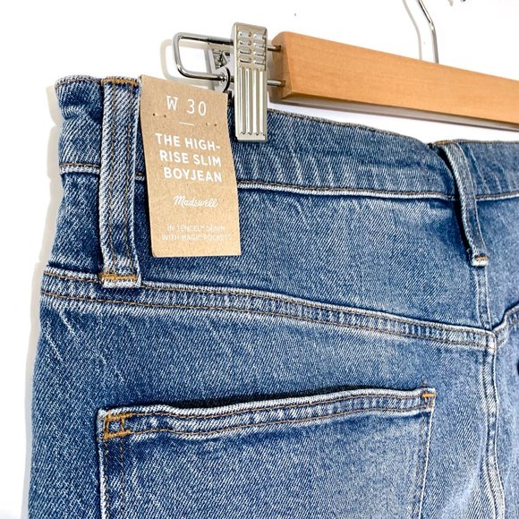 MADEWELL High Rise Slim Boyjean Tencel Edition in Neal Wash Size 30 - Picture 6 of 12